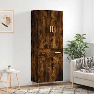 Skříň highboard kouřový dub 69,5 x 34 x 180 cm kompozitní dřevo - obrázek 1
