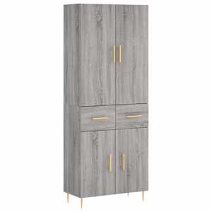 Skříň highboard šedá sonoma 69,5 x 34 x 180 cm kompozitní dřevo - obrázek 2