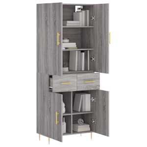 Skříň highboard šedá sonoma 69,5 x 34 x 180 cm kompozitní dřevo - obrázek 3