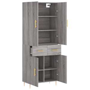 Skříň highboard šedá sonoma 69,5 x 34 x 180 cm kompozitní dřevo - obrázek 4