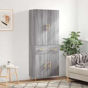 Skříň highboard šedá sonoma 69,5 x 34 x 180 cm kompozitní dřevo - obrázek 1