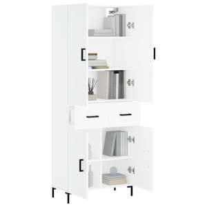 Skříň highboard bílá 69,5 x 34 x 180 cm kompozitní dřevo - obrázek 3