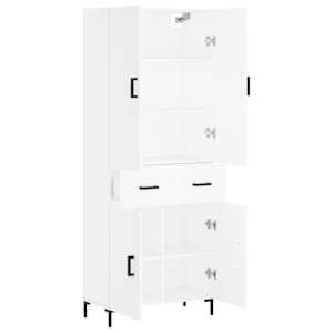 Skříň highboard bílá 69,5 x 34 x 180 cm kompozitní dřevo - obrázek 4