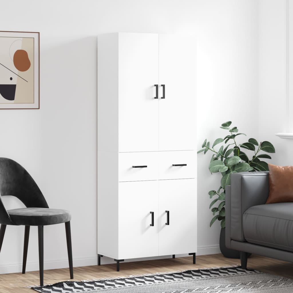 Skříň highboard bílá 69,5 x 34 x 180 cm kompozitní dřevo