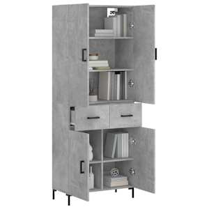 vidaXL Ντουλάπι Γκρι Σκυροδέματος 69,5x34x180 εκ. Επεξεργασμένο Ξύλο
