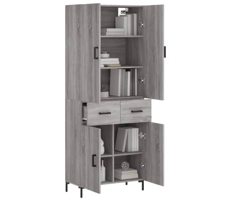 vidaXL Highboard Grau Sonoma 69,5x34x180 cm Holzwerkstoff