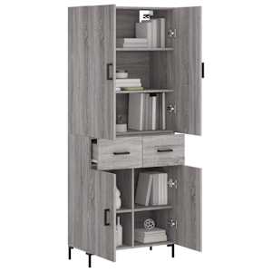 Skříň highboard šedá sonoma 69,5 x 34 x 180 cm kompozitní dřevo - obrázek 3