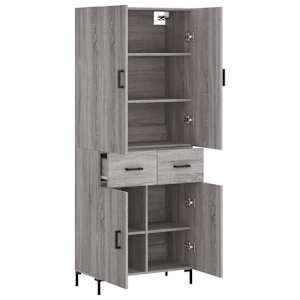 Skříň highboard šedá sonoma 69,5 x 34 x 180 cm kompozitní dřevo - obrázek 4