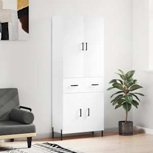 Skříň highboard bílá 69,5 x 34 x 180 cm kompozitní dřevo - obrázek 1