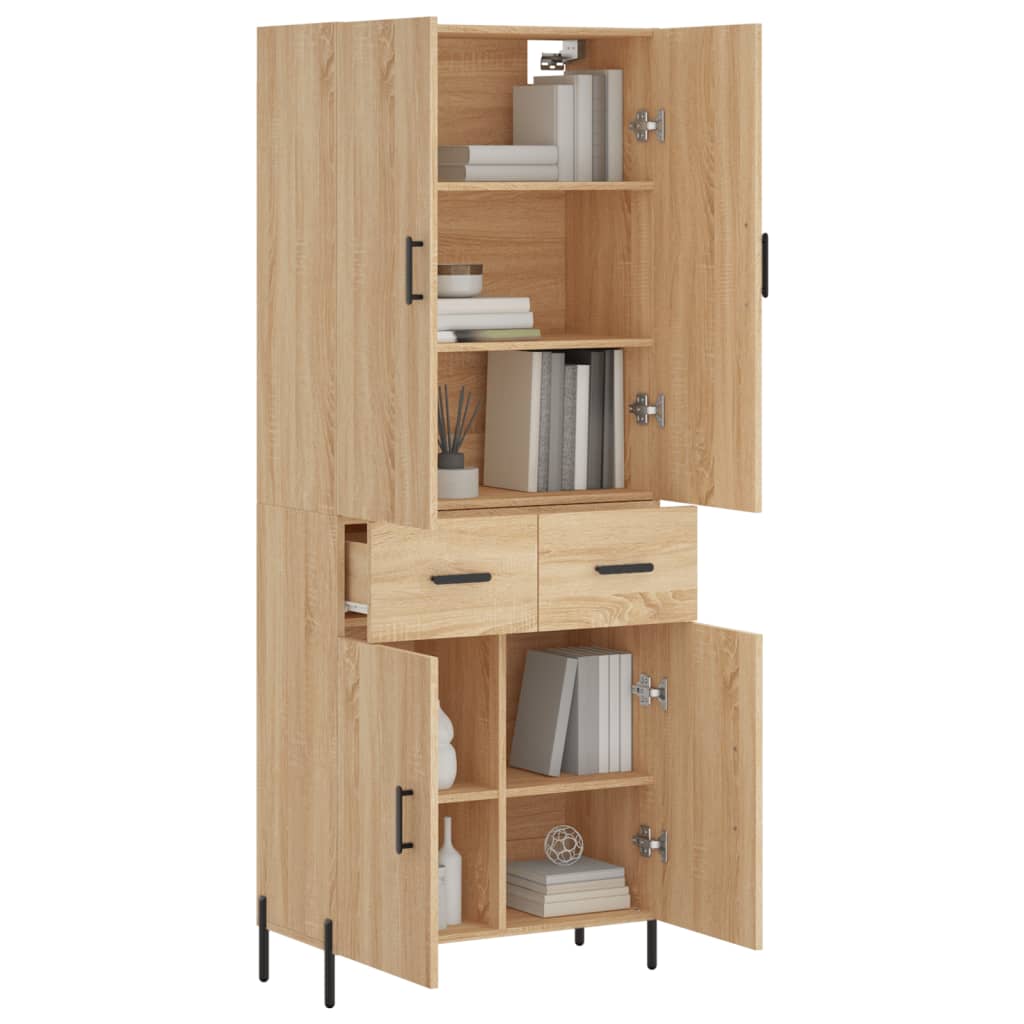 vidaXL Hoge kast 69,5x34x180 cm bewerkt hout sonoma eikenkleurig