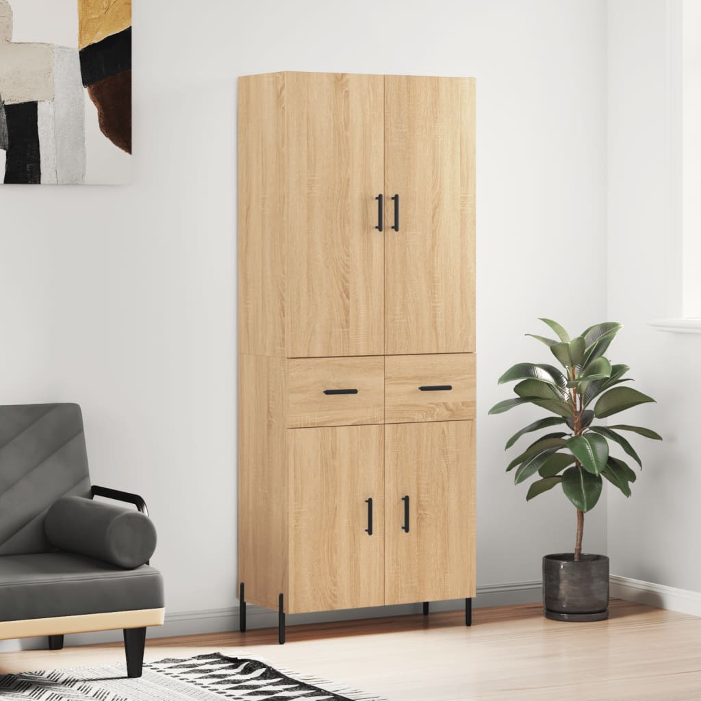 vidaXL Dulap înalt, stejar sonoma, 69,5x34x180 cm, lemn compozit