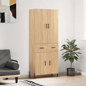 Skříň highboard dub sonoma 69,5 x 34 x 180 cm kompozitní dřevo - obrázek 1