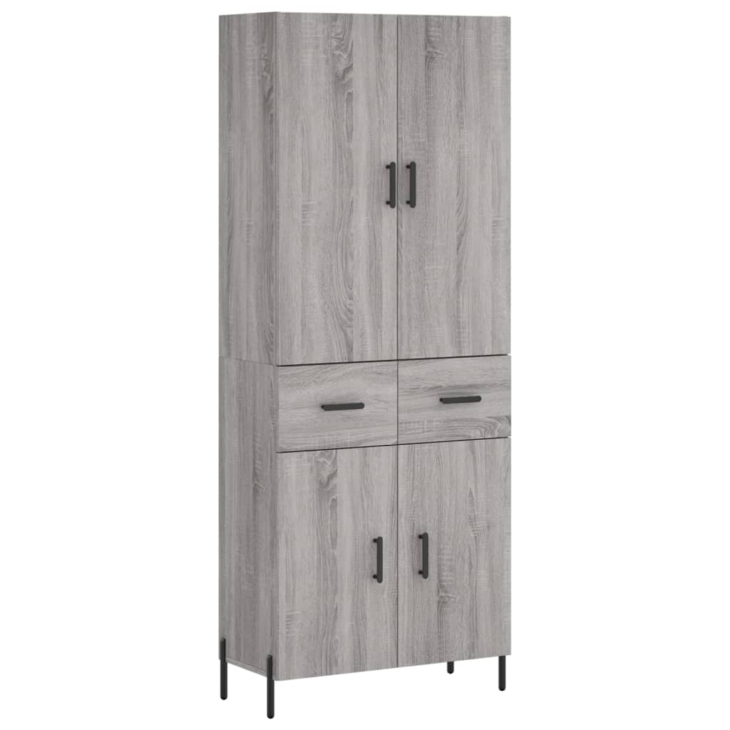 vidaXL Skříň highboard šedá sonoma 69,5 x 34 x 180 cm kompozitní dřevo