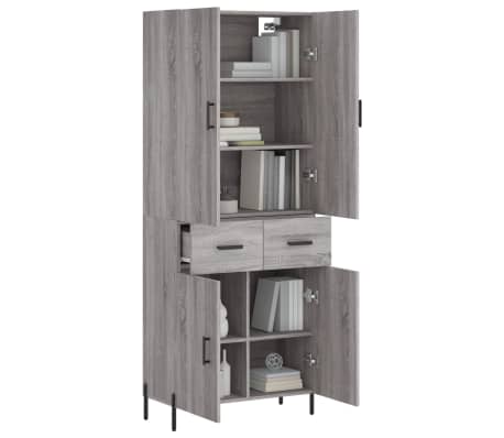 vidaXL Highboard Grau Sonoma 69,5x34x180 cm Holzwerkstoff