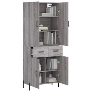 Skříň highboard šedá sonoma 69,5 x 34 x 180 cm kompozitní dřevo - obrázek 3