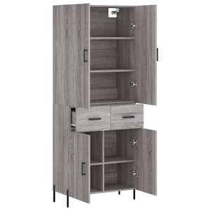 Skříň highboard šedá sonoma 69,5 x 34 x 180 cm kompozitní dřevo - obrázek 4