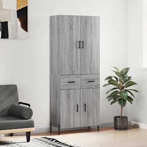Skříň highboard šedá sonoma 69,5 x 34 x 180 cm kompozitní dřevo - obrázek 1