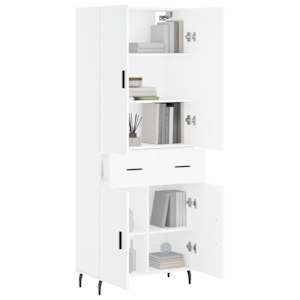 Skříň highboard bílá 69,5 x 34 x 180 cm kompozitní dřevo - obrázek 3