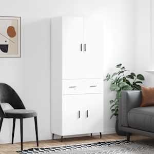 Skříň highboard bílá 69,5 x 34 x 180 cm kompozitní dřevo - obrázek 1