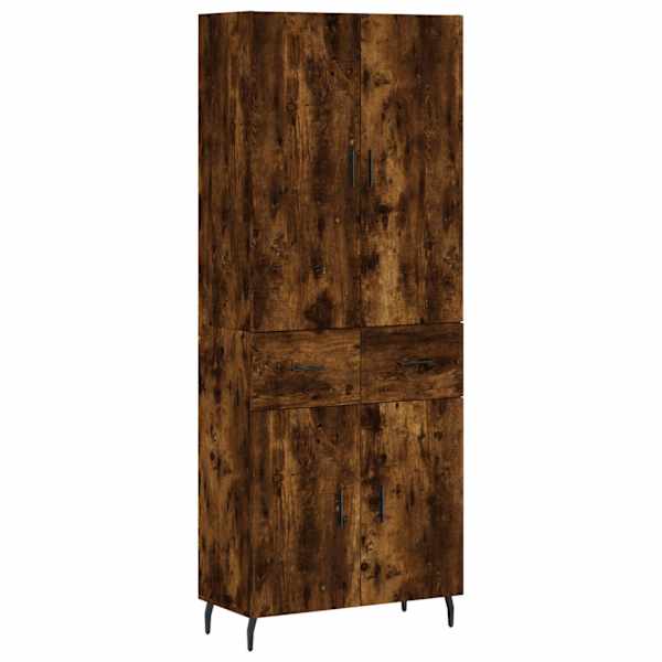 vidaXL k&otilde;rge kapp, suitsutatud tamm, 69,5 x 34 x 180 cm, tehispuit