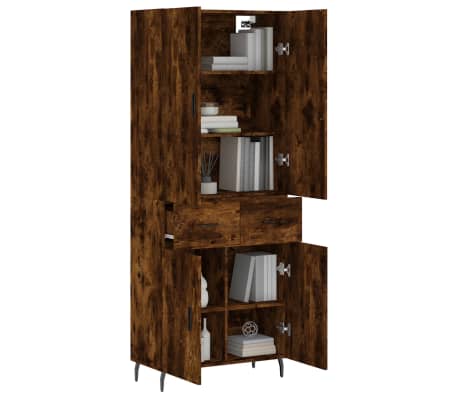 vidaXL Highboard Räuchereiche 69,5x34x180 cm Holzwerkstoff