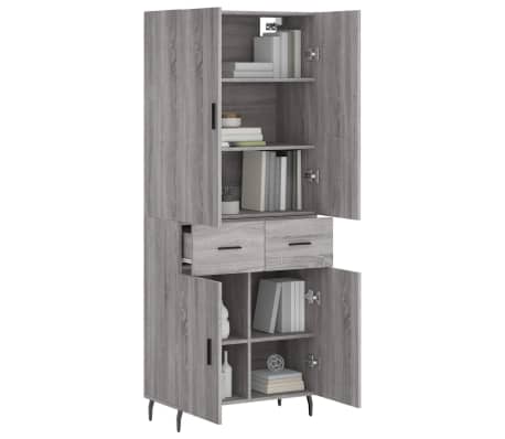 vidaXL Buffet haut Sonoma gris 69,5x34x180 cm Bois d'ingénierie