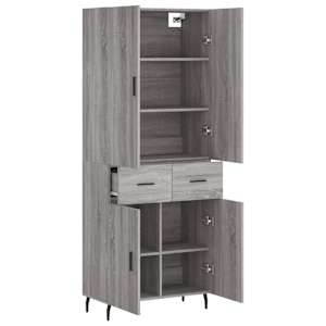 Skříň highboard šedá sonoma 69,5 x 34 x 180 cm kompozitní dřevo - obrázek 4