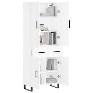 Skříň highboard bílá 69,5 x 34 x 180 cm kompozitní dřevo - obrázek 3