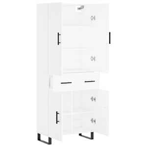 Skříň highboard bílá 69,5 x 34 x 180 cm kompozitní dřevo - obrázek 4
