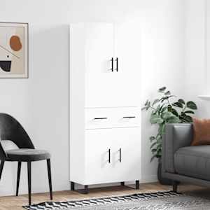 Skříň highboard bílá 69,5 x 34 x 180 cm kompozitní dřevo - obrázek 1