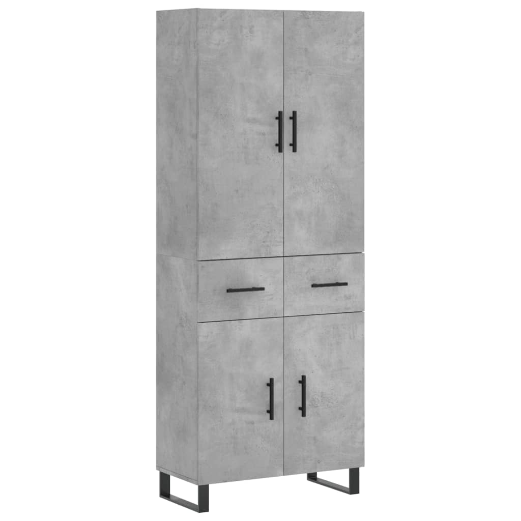 vidaXL Skříň highboard betonově šedá 69,5x34x180 cm kompozitní dřevo