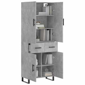 Skříň highboard betonově šedá 69,5x34x180 cm kompozitní dřevo - obrázek 3