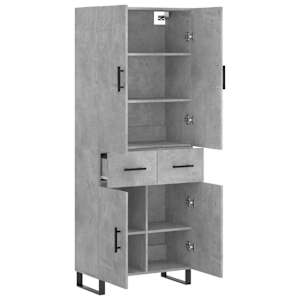 Skříň highboard betonově šedá 69,5x34x180 cm kompozitní dřevo - obrázek 4