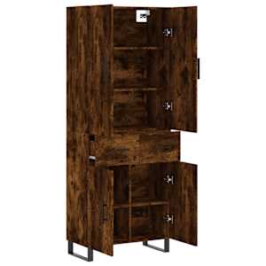 Skříň highboard kouřový dub 69,5 x 34 x 180 cm kompozitní dřevo - obrázek 4