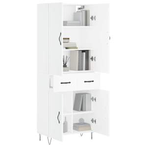Skříň highboard bílá 69,5 x 34 x 180 cm kompozitní dřevo - obrázek 3