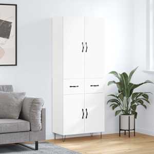 Skříň highboard bílá 69,5 x 34 x 180 cm kompozitní dřevo - obrázek 1