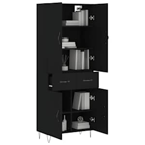 vidaXL Skř&iacute;ň highboard čern&aacute; 69,5 x 34 x 180 cm kompozitn&iacute; dřevo