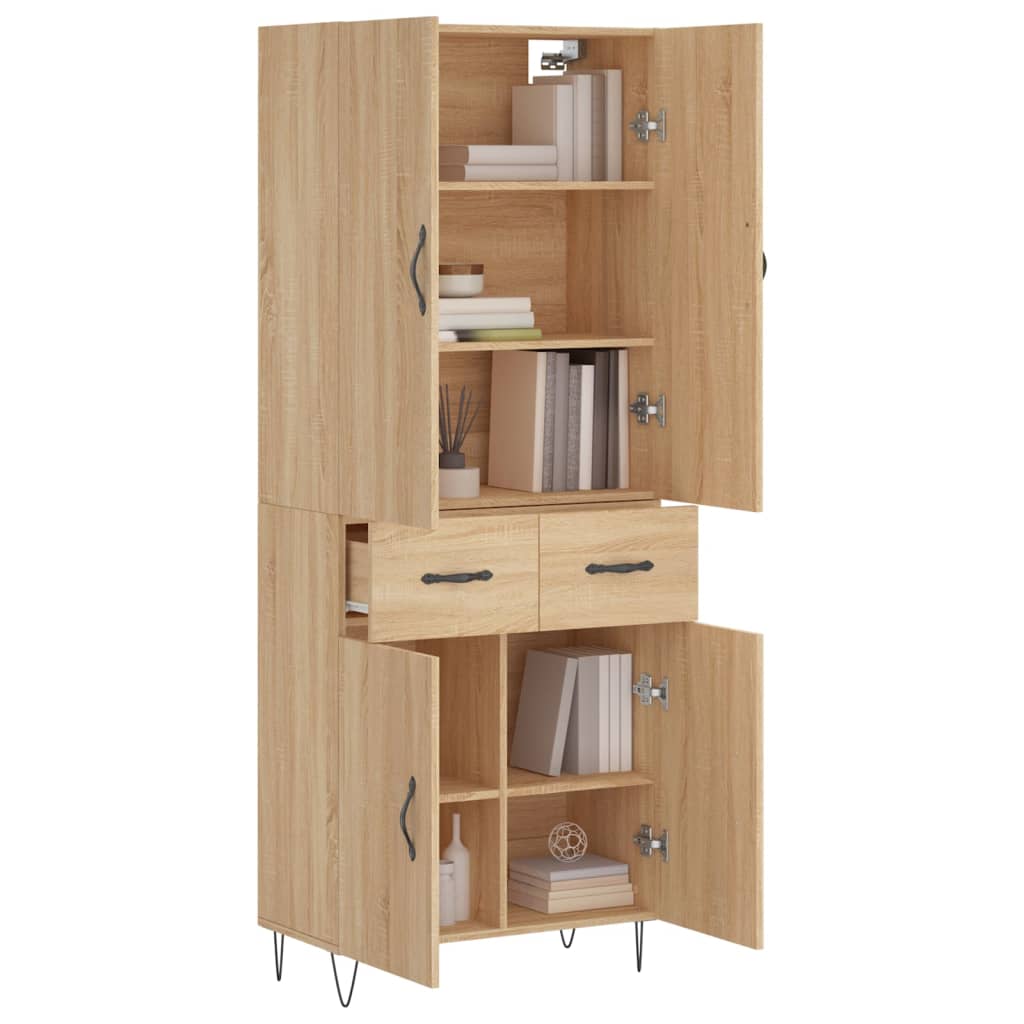 Thumbnail - vidaXL Highboard Sonoma-Eiche 69,5x34x180 cm Holzwerkstoff