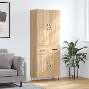 Skříň highboard dub sonoma 69,5 x 34 x 180 cm kompozitní dřevo - obrázek 1