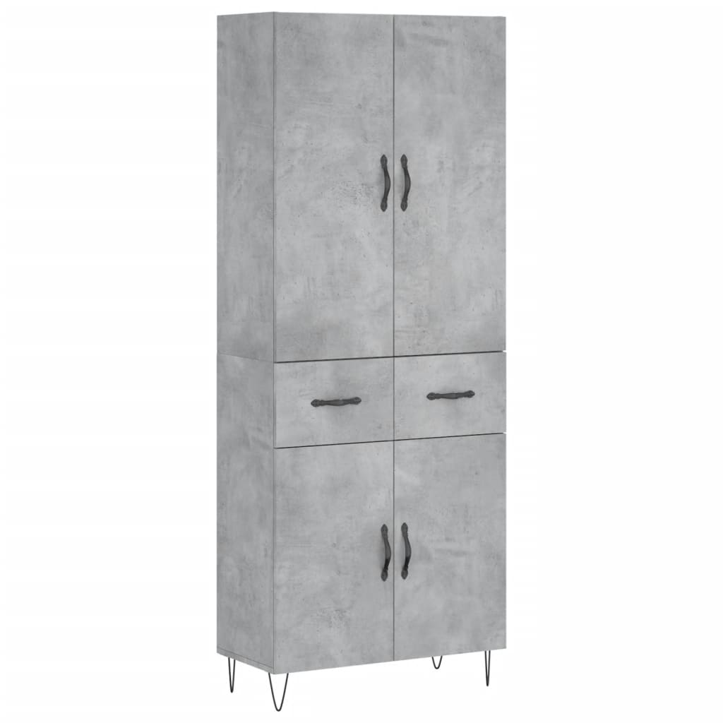 vidaXL Skříň highboard betonově šedá 69,5x34x180 cm kompozitní dřevo