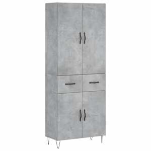 Skříň highboard betonově šedá 69,5x34x180 cm kompozitní dřevo - obrázek 2