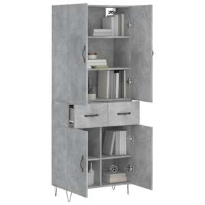 Skříň highboard betonově šedá 69,5x34x180 cm kompozitní dřevo - obrázek 3