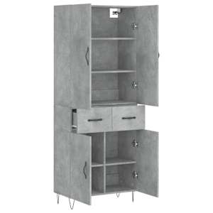 Skříň highboard betonově šedá 69,5x34x180 cm kompozitní dřevo - obrázek 4