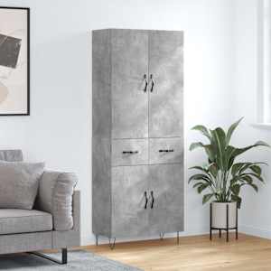 Skříň highboard betonově šedá 69,5x34x180 cm kompozitní dřevo - obrázek 1