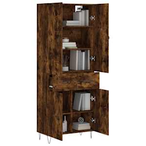 Skříň highboard kouřový dub 69,5 x 34 x 180 cm kompozitní dřevo - obrázek 3