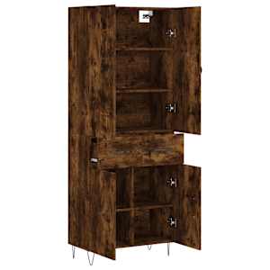 Skříň highboard kouřový dub 69,5 x 34 x 180 cm kompozitní dřevo - obrázek 4
