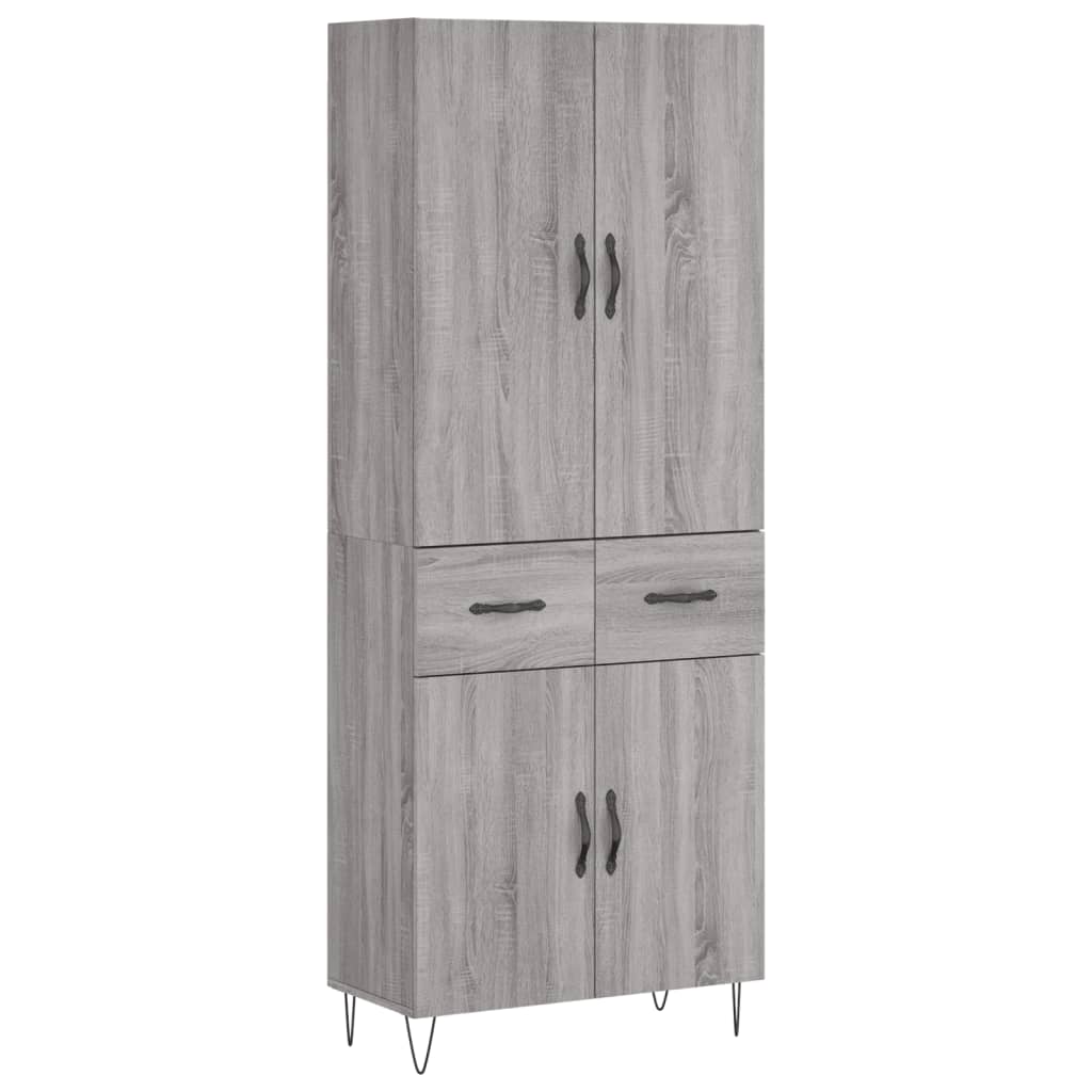 vidaXL Skříň highboard šedá sonoma 69,5 x 34 x 180 cm kompozitní dřevo
