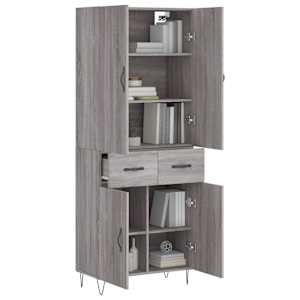 Skříň highboard šedá sonoma 69,5 x 34 x 180 cm kompozitní dřevo - obrázek 3