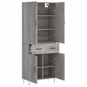 Skříň highboard šedá sonoma 69,5 x 34 x 180 cm kompozitní dřevo - obrázek 4