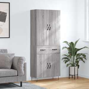 Skříň highboard šedá sonoma 69,5 x 34 x 180 cm kompozitní dřevo - obrázek 1